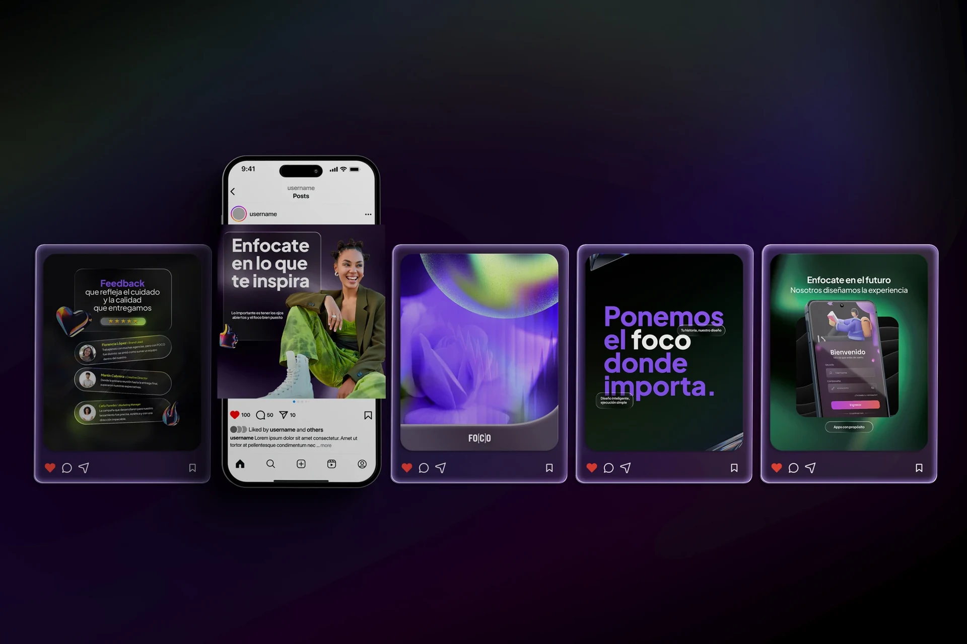 Foco Studio: sistema de piezas para redes sociales