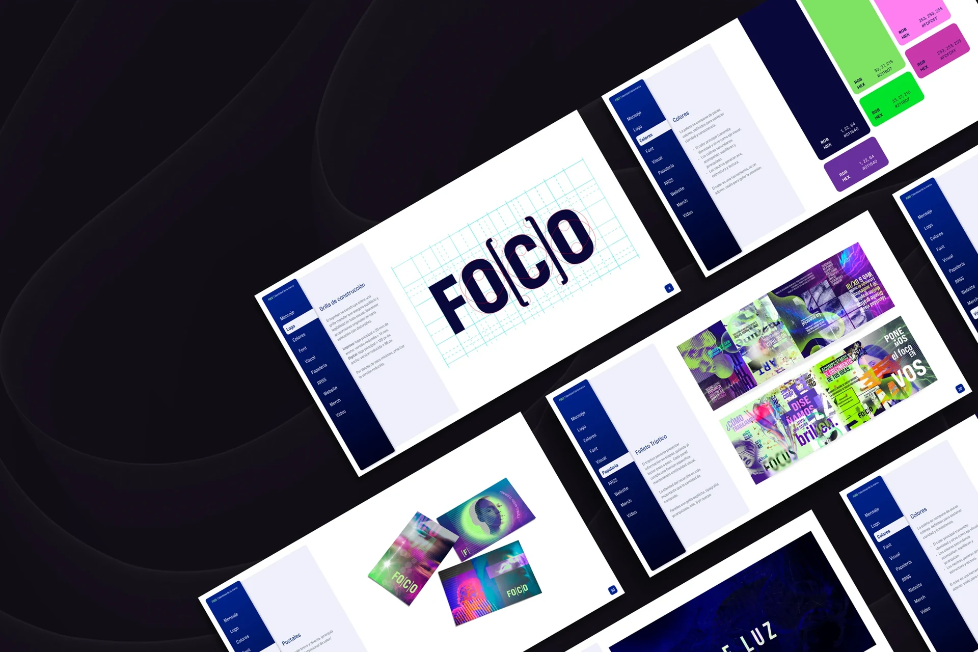 Foco Studio: páginas del manual de marca