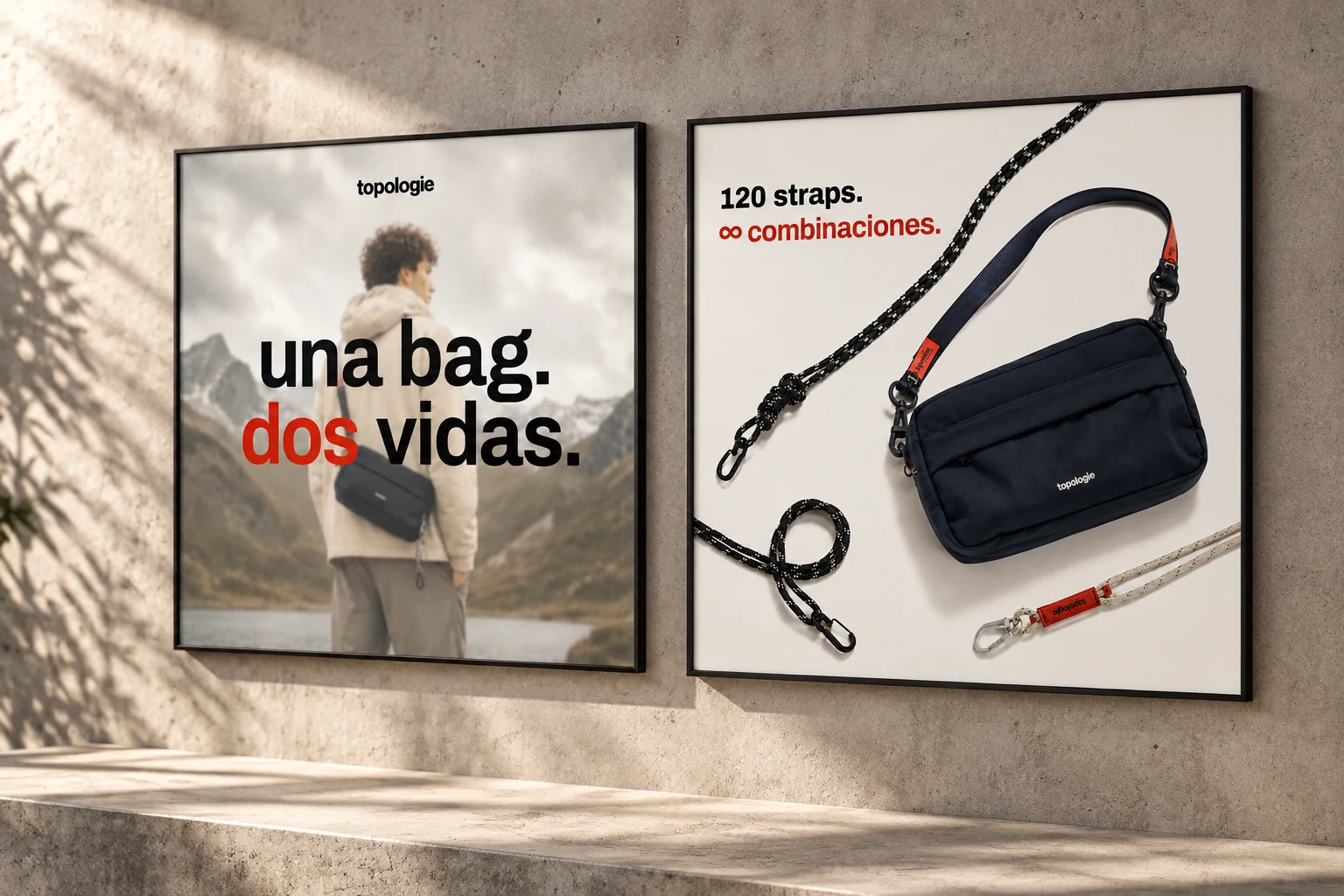 Topologie: mockup de la campaña Una bag. Dos vidas.
